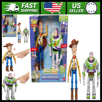 Mattel Toy Story 5 Woody & Buzz Lightyear Interactive 12-Inch Figures
