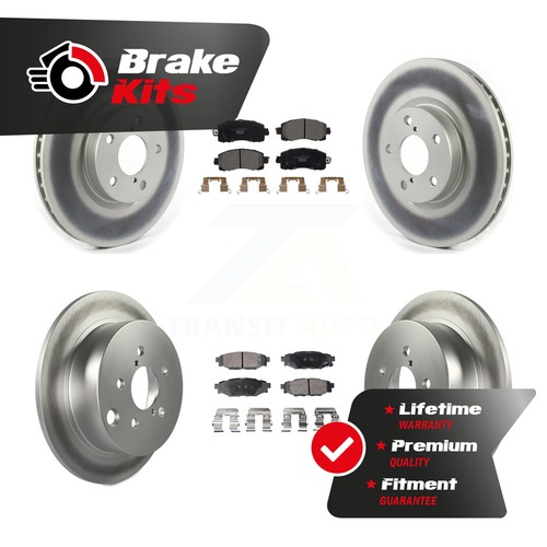 Front Rear Coated Disc Brake Rotors Ceramic Pad Kit For 2017-2021 Subaru Impreza - Picture 1 of 24