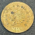 1854 50c 1/2 California Gold Round Token Coin Liberty Head Bear
