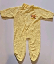 Vintage Yellow Terrycloth Baby Sleeper W Dancing Lion Size Large- 21 In. Long