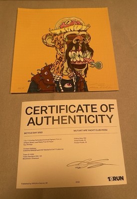 Mutant Ape Yacht Club MAYC #6352 Blotter Art Print  PP Printer Proof COA