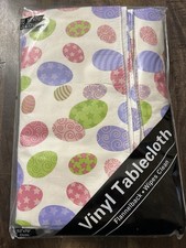 Homestyle Decor Easter Vinyl Tablecloth Flannel Backing 52"x70"New