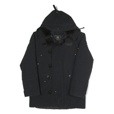 ALPHA INDUSTRIES Herren Fliegerjacke schwarz XS Polyestermischung Reißverschluss Kapuze uni