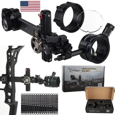 Compound Bow Sight 1 Pin 0.019" Micro Fiber 4X 6X 8X Lens Bow Hunting Shooting