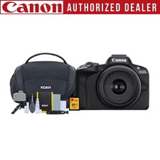 Canon EOS R50 Mirrorless Camera 18-45mm Lens SD Card Accessories Bundle