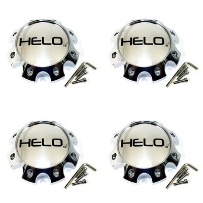 4 Helo Chrome Wheel Center Hub Caps Bolt-On for 8x6.5 8x165.1 8x170 HE886