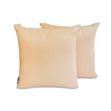 Beige Art Silk Lumbar Pillow Covers, 12"x16" (Pack of 2) Silk-Beige Luxury