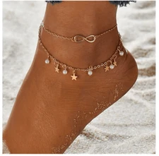 Infinity & Pearls Ankle Bracelet