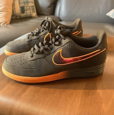 Nike Lunar Force 1 Low Size 13 Black Orange Galaxy Swoosh DS Rare Discontinued