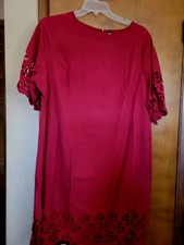 Beautiful Knee Length Burgundy Dress Sz 2x New Shein