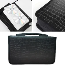 128 Disc CD DVD Storage Bag PU Leather Media Album Case Holder Organizer Black