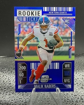 2024 Panini Contenders Optic Malik Nabers Rookie Ticket  #/99 Blue Prizm#86