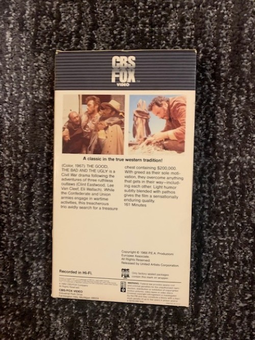 The Good, The Bad and The Ugly VHS FIRST FULL MOVIE SINGLE TAPE RELEASE ...