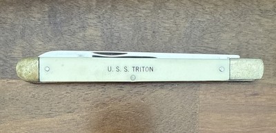 RARE Vintage U.S.S. TRITON Navy Submarine Colonial Pocket Knife Prov ...