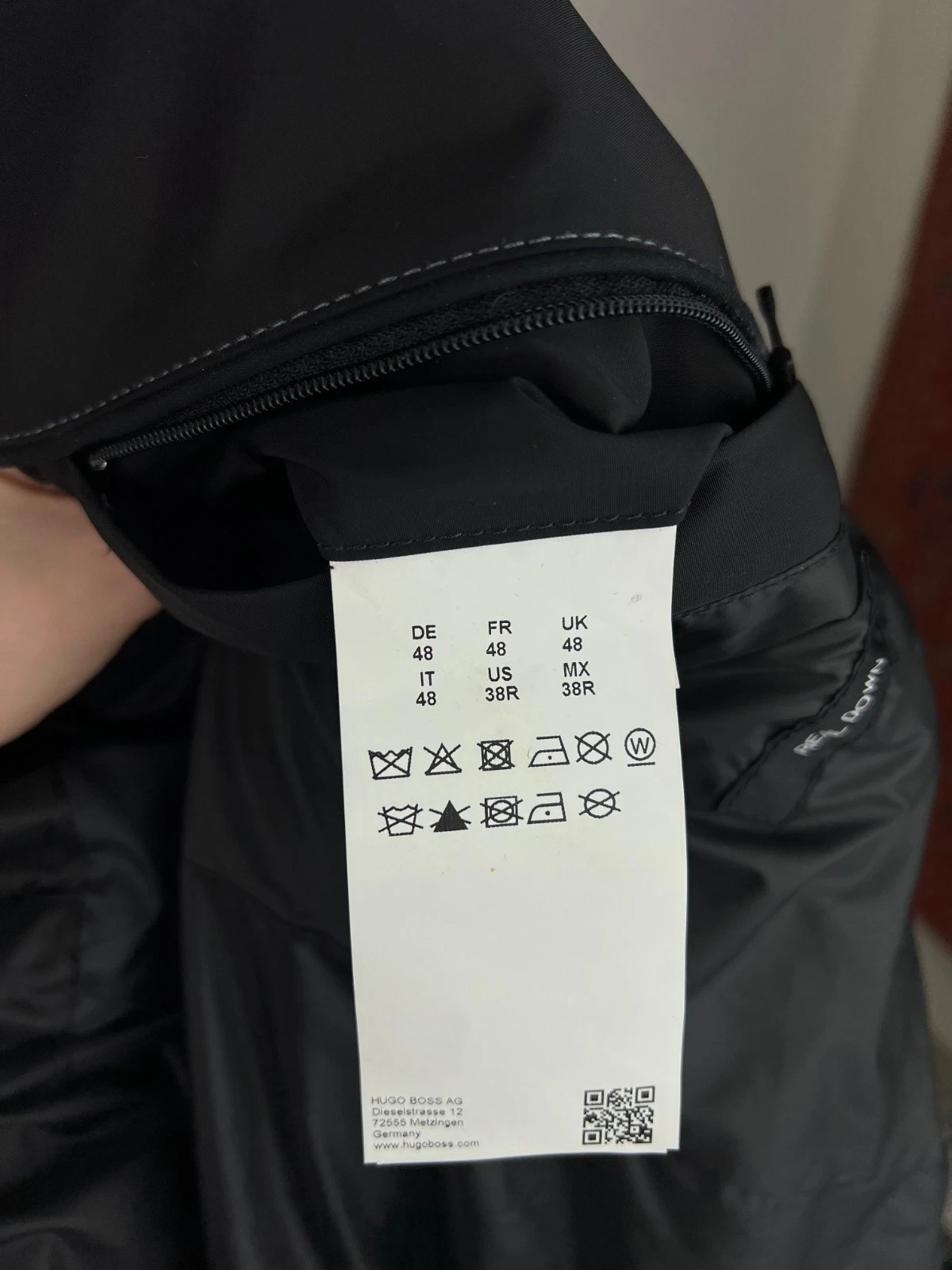 HUGO BOSS Solid Black Quilted Down Insulated FullZip Modern Jacket 38US\48IT image 10