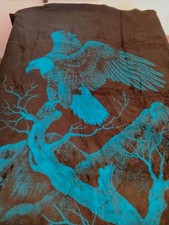 Vintage Marcos Mexico Blanket Blue Bald Eagle...