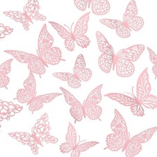 3D Pink Butterfly Wall Decor 3 Sizes 4 Styles Butterfly Party Decorations Cake