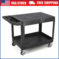Heavy Duty 2-Tier Utility Service Cart with 360  Swivel Casters 550 lbs Capacity