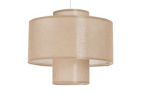 HäNgelampe Stoff Rund Wohnzimmer Braun Weiß E27 Ø35 Cm Esszimmer Pendelleuchte