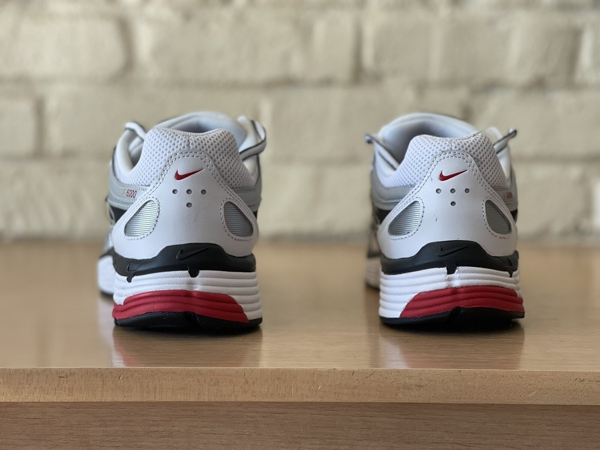 Nike P-6000 BV1021-101 White Metallic Platinum Red Running