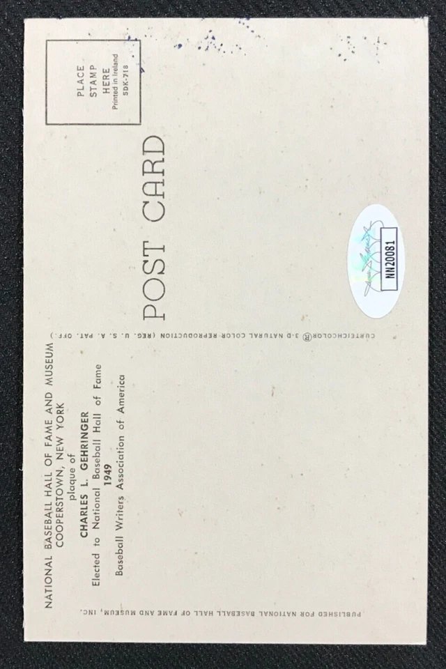 Charlie Gehringer Signed HOF Postcard JSA Certified MLB Detroit Tigers HOF 1949! - Image 4 of 4