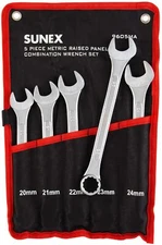 Sunex Tools 9605MA 5 Piece Raised Panel Metric Combination Wrench Set CRV