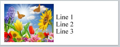 Personalized Address Labels Butterflies & Flowers (JX 483)