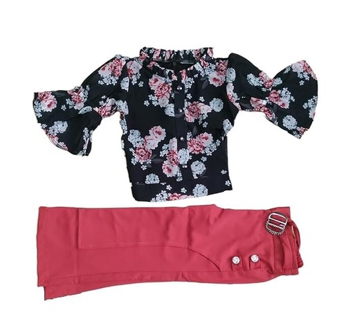 Girls Casual Top Pant Full Bell Sleeves Party Wear Full Dress 1 -7 YEARS Girls - Picture 2 of 6