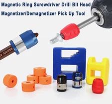 Magnetic Ring Screwdriver Drill Bit Head Magnetizer/Demagnetizer Pick Up Tool