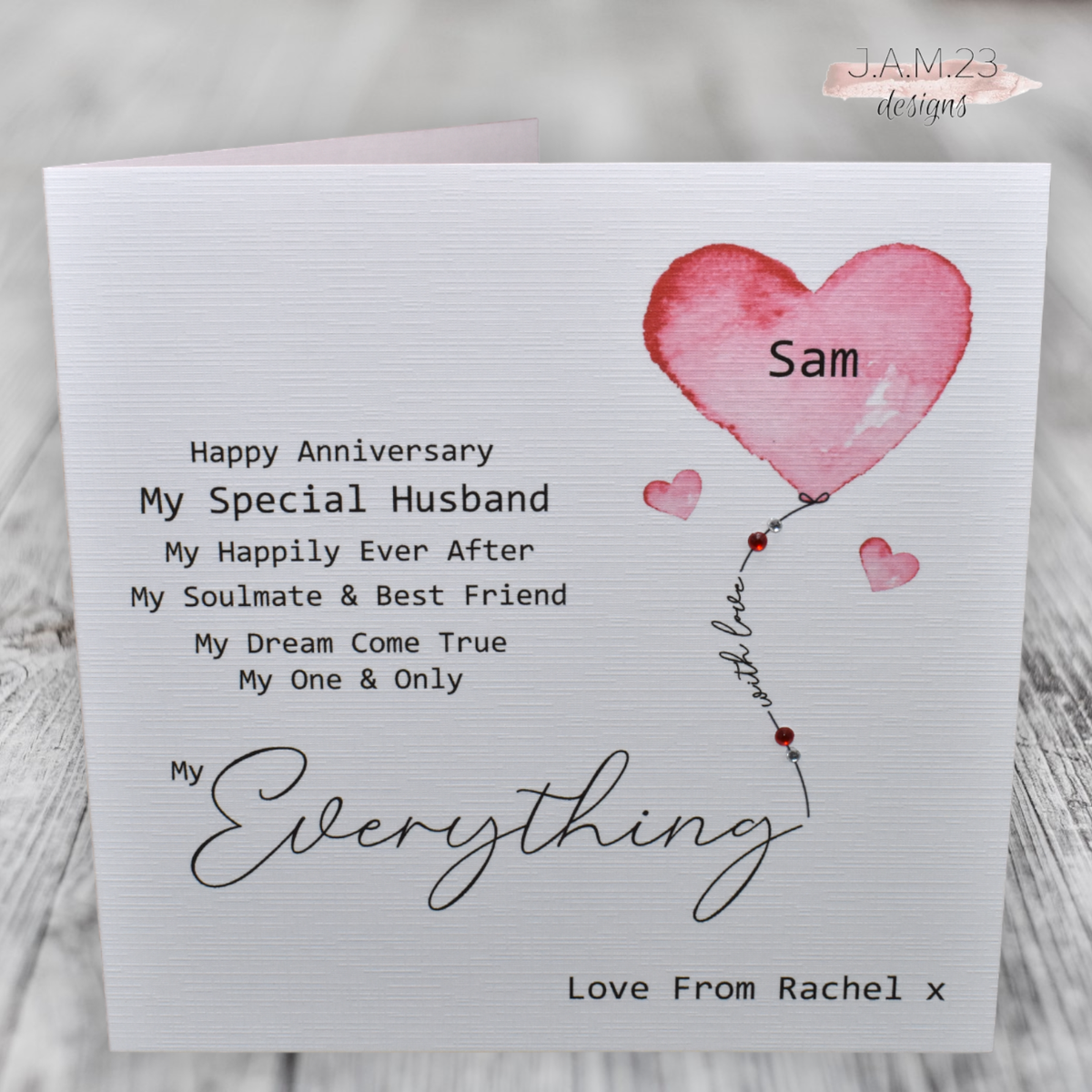 Personalised Anniversary Card Husband Boyfriend Wife Girlfriend Romantic