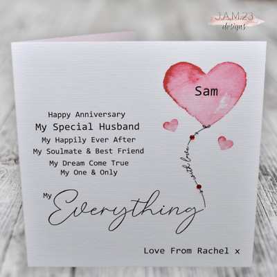 Personalised Anniversary Card Husband Boyfriend Wife Girlfriend ...