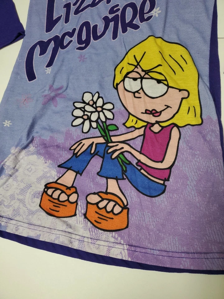 Camisón pijama púrpura vintage para niñas talla 10/12 Disney Lizzie McGuire difícil de encontrar raro Foto 3 de 4