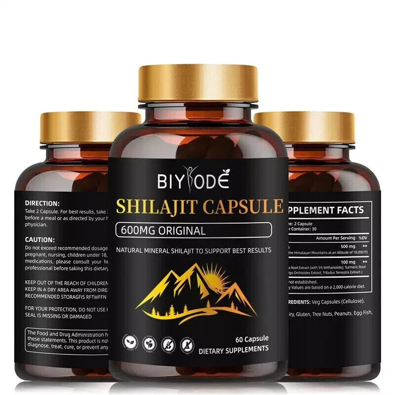 Pure Himalayan Shilajit Extract | 600mg Per Cap, 60 Caps Organic