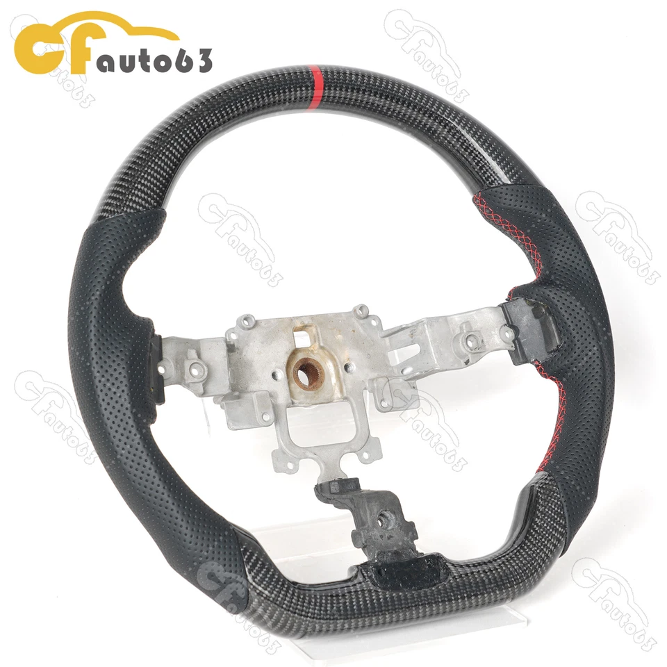 Volante deportivo de fibra de carbono real compatible con 08-10 MAZDA RX-8 MX-5 Mk3 Rx3 Miata Foto 3 de 4