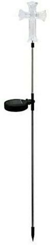 One Solar LED Cross Light, Garden Decor Stake Yard White LED Landscape Light - Picture 3 of 9