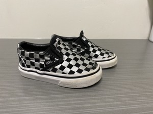 silver checkered vans