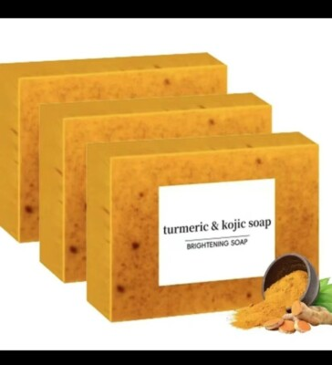 #ad 3 Pack Turmeric Soap for Face amp; Body – Brightening Handmade Natural Soap – Dark $19.99