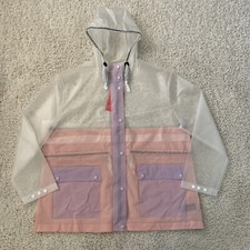 Hunter Raincoat Women’s Xl Play Transparent Parka Waterproof Faded Rose