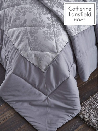 Damasco Jacquard Plata Poliéster Plata King Duvet - Imagen 4 de 5