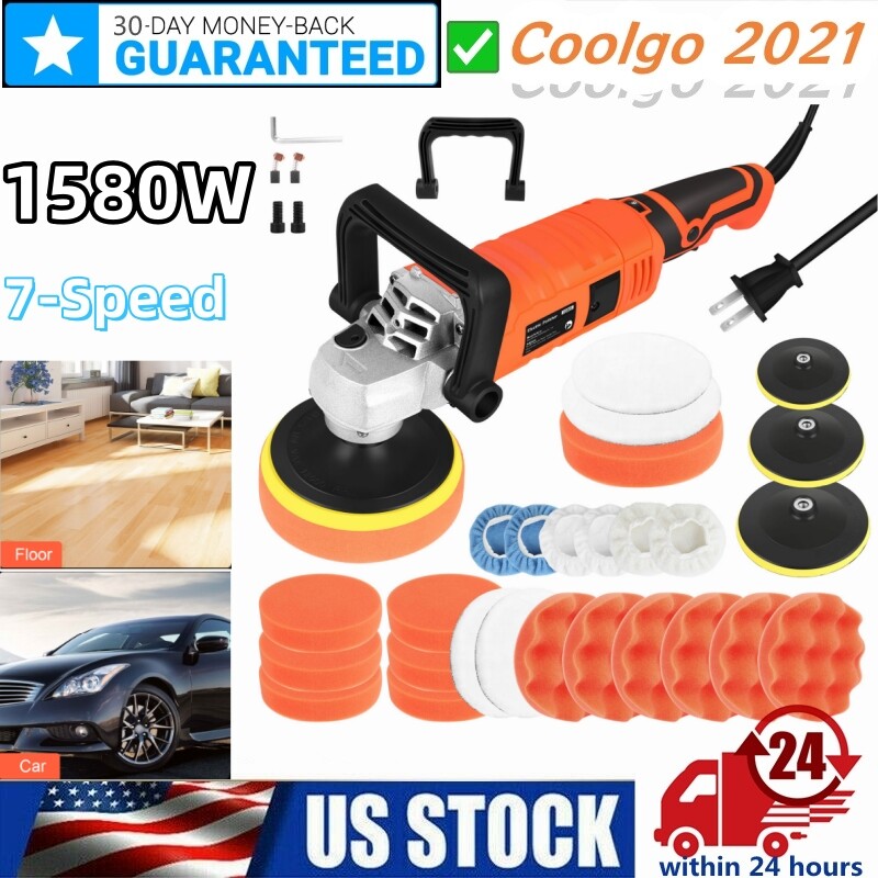 Electric Car Polisher Buffer Sander Waxer Kit Variable 7-Spe