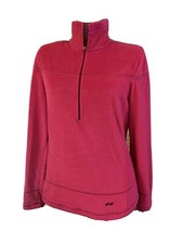 Koppen BRILLIANT PINK Soft Fleece Mock Neck Pullover 1/2 Zip Jacket sz M