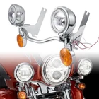 4.5" LED Passing Turn Signal Lights Bracket For Heritage Softail Classic FLSTC