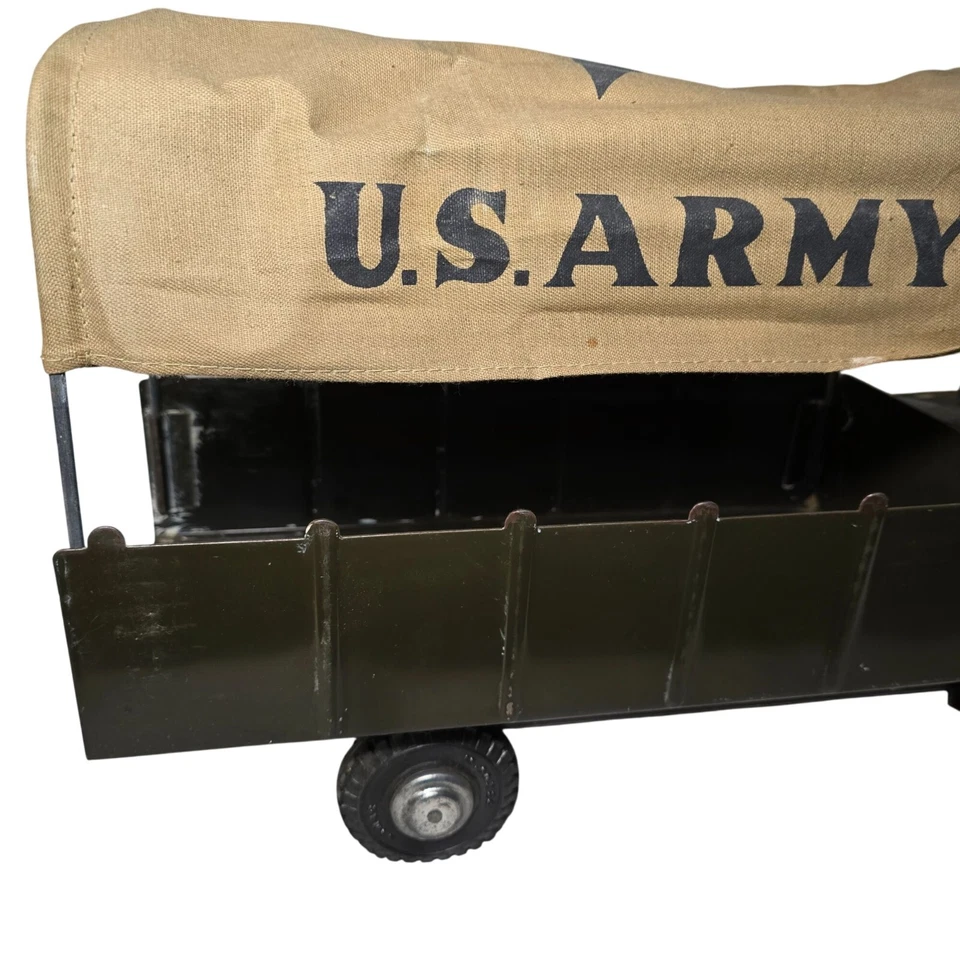 Vintage Marx Lumar US Army Carrier Transport Truck and Box 1950s 18" Long Canvas - Image 3 of 4