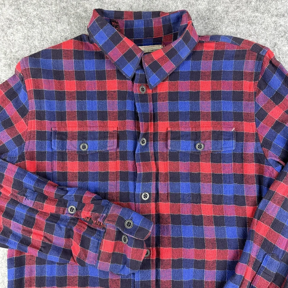 Camisa de Franela Altamont Para Hombres Pequeña Azul Roja Ajustada Patinador Botón a Cuadros Manga Larga* Foto 2 de 4