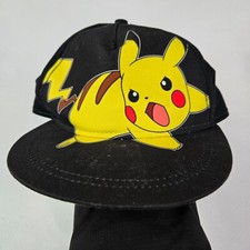 Pokemon Boys Hat One Size Black Pikachu Snapback Graphic Adjustable Youth