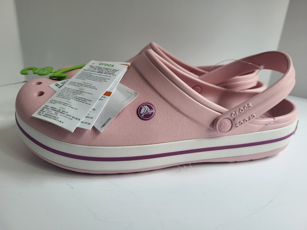 Crocs Men's 13 Relaxed Fit Crocband Pearl Pink Wild Orchid