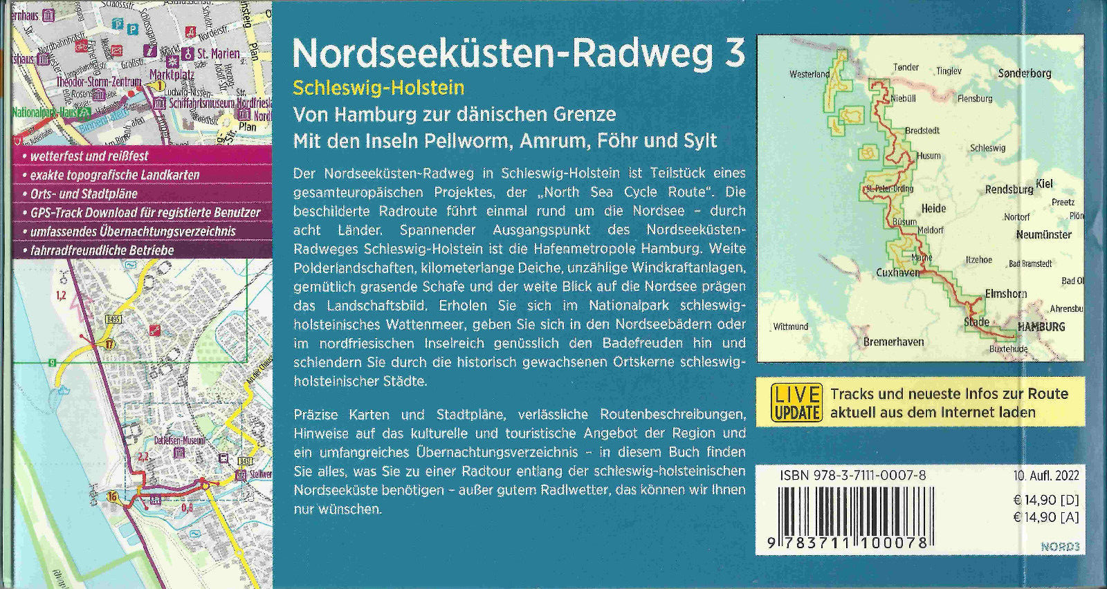 Thumbnail - Radführer Nordseeküsten-radweg 3 V. Hamburg Z Dänischen Grenze 2022