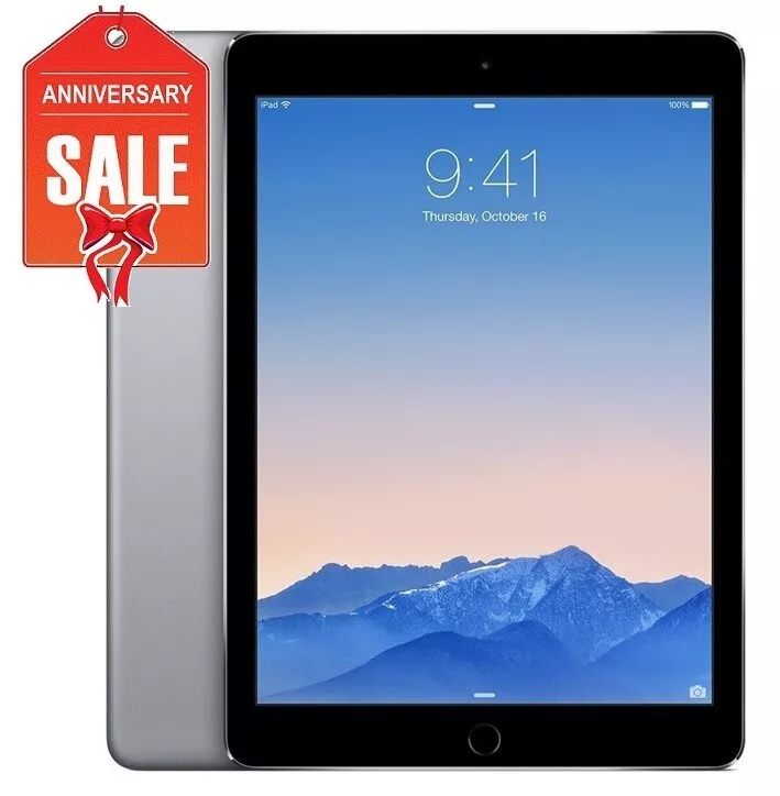 Apple iPad Air 2 128GB Wi-Fi + Cellular (Unlocked) 9.7in - Space Gray - Good