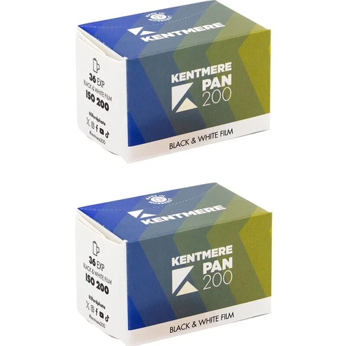 2 Rolls Kentmere Pan 200 Black and White 35mm Negative Film, 36 Exposure