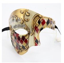 Venetian Masquerade Half Mask Unisex Halloween Ball Curved High Quality